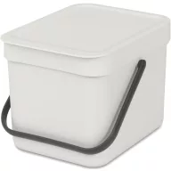   Brabantia Sort & Go konyhai szemetes felnyitható fedővel, 6L, világosszürke