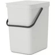   Brabantia Sort & Go konyhai szemetes felnyitható fedővel, 25L, világosszürke