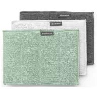   Brabantia mikroszálas tisztítópárna szett, 1db jáde zöld + 1db középszürke + 1db sötétszürke, 22x16cm
