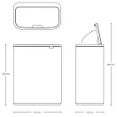 Brabantia Bo Touch Bin nyomófedeles szelektív szemetes, 2x30L, acél, betonszürke