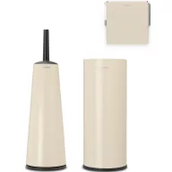   Brabantia ReNew WC pipere csomag, WC-kefe, WC-papír és tartalék WC-papír tartó, acél, világos bézs