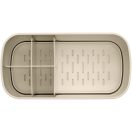 Perforált belső csepptálca osztórészekkel.