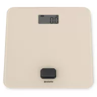   Brabantia ReNew elemmentes személyi mérleg, 150kg/0,1kg, nagy LED, dinamós, üveg fedlap, világos bézs