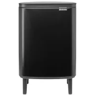   Brabantia Bo Waste Bin Hi szemetes felnyitható fedővel, lábakon álló, 12L, acél, matt fekete