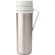   Brabantia Make & Take Insulated Flask duplafalú termosz kulacs fogantyúval, 6/12 óra hőtartás, 0,5L, rozsdamentes acél, világosszürke