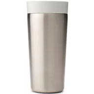  Brabantia Make & Take Insulated Cup duplafalú termosz pohár, benyomható fedővel, 6/8 óra hőtartás, 0,36L, rozsdamentes acél, világosszürke