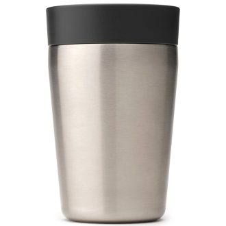   Brabantia Make & Take Insulated Cup duplafalú termosz pohár, benyomható fedővel, 3/6 óra hőtartás, 0,2L, rozsdamentes acél, sötétszürke