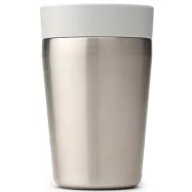   Brabantia Make & Take Insulated Cup duplafalú termosz pohár, benyomható fedővel, 3/6 óra hőtartás, 0,2L, rozsdamentes acél, világosszürke