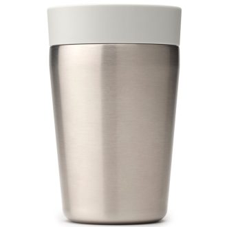   Brabantia Make & Take Insulated Cup duplafalú termosz pohár, benyomható fedővel, 3/6 óra hőtartás, 0,2L, rozsdamentes acél, világosszürke