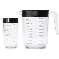   Brabantia TASTY+ mérőedény szett, 2db-os (0,5L és 1L), fedővel, fogantyúval, műanyag, áttetsző / sötétszürke