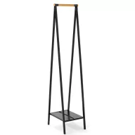   Brabantia Linn kompakt, polcos ruhatartó állvány, 34x170x47,6cm, bambusz rúd, acél váz, fekete