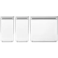   Brabantia tárolóedény készlet, 3db-os, 2x1,6L/1x3,5L, halmozható, légmentesen záró fedő, világosszürke