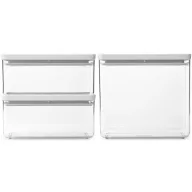   Brabantia tárolóedény készlet, 3db-os, 2x1,5L/1x3,5L, halmozható, légmentesen záró fedő, világosszürke