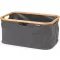 Brabantia összecsukható szennyeshordozó kosár, bambusz perem, 40L, textil, borsfekete