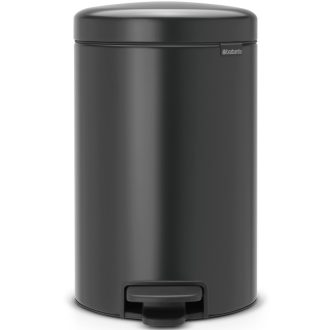   Brabantia NewIcon pedálos szemetes lecsapódásgátló fedővel, 12L, acél, magabiztos szürke