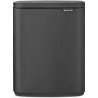   Brabantia Bo Waste Bin szemetes felnyitható fedővel, 12L, acél, határtalan szürke