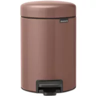   Brabantia NewIcon pedálos szemetes lecsapódásgátló fedővel, 3L, acél, szaténrózsaszín taupe