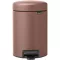 Brabantia NewIcon pedálos szemetes lecsapódásgátló fedővel, 3L, acél, szaténrózsaszín taupe