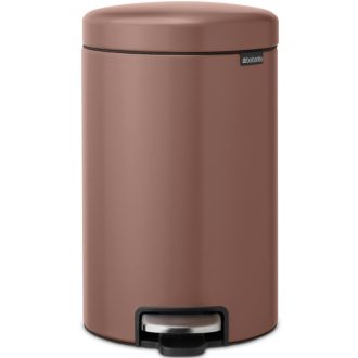   Brabantia NewIcon pedálos szemetes lecsapódásgátló fedővel, 12L, acél, szaténrózsaszín taupe
