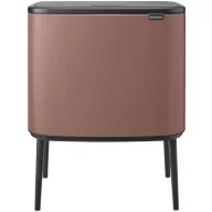   Brabantia Bo Touch Bin nyomófedeles szelektív kuka, 11+23L, acél, szaténrózsaszín taupe
