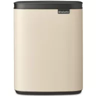   Brabantia Bo Waste Bin szemetes felnyitható fedővel, fali/álló, 7L, acél, világos bézs