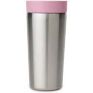   Brabantia Make & Take Insulated Cup duplafalú termosz pohár, benyomható fedővel, 6/8 óra hőtartás, 0,36L, rozsdamentes acél, rózsaszín-lila