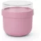 Brabantia Make & Take Breakfast Bowl utazó reggeliző csésze müzli tároló fedővel 0,5L, műanyag, rózsaszín-lila