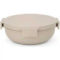  Brabantia Make & Take Salad Bowl salátástál feltét- és öntettartóval, szivárgásmentes clip-on fedővel 1,3L, műanyag, világos bézs