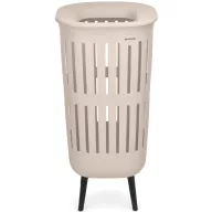   Brabantia Collect-It Laundry Basket Hi lábakon álló műanyag szennyestartó fedéllel, 55L, műanyag, világos bézs