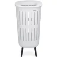   Brabantia Collect-It Laundry Basket Hi lábakon álló műanyag szennyestartó fedéllel, 55L, műanyag, fehér