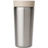   Brabantia Make & Take Insulated Cup duplafalú termosz pohár, benyomható fedővel, 6/8 óra hőtartás, 0,36L, rozsdamentes acél, világos bézs