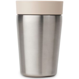  Brabantia Make & Take Insulated Cup duplafalú termosz pohár, benyomható fedővel, 3/6 óra hőtartás, 0,2L, rozsdamentes acél, világos bézs