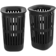   Brabantia Collect-It Laundry Basket magasított műanyag szennyestartó 2db-os szett, fedéllel, 55L, műanyag, fekete