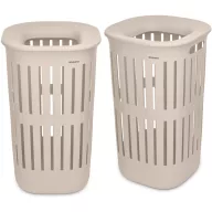   Brabantia Collect-It Laundry Basket magasított műanyag szennyestartó 2db-os szett, fedéllel, 55L, műanyag, világos bézs