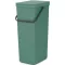 Brabantia Sort & Go konyhai szemetes felnyitható fedővel, 40L, platinazöld