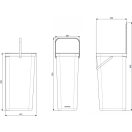 251023 Brabantia Sort & Go konyhai szemetes felnyitható fedéllel CAD rajza.