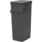 Brabantia Sort & Go konyhai szemetes felnyitható fedővel, 40L, sötétszürke