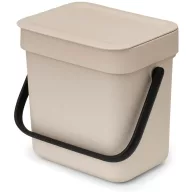   Brabantia Sort & Go konyhai szemetes felnyitható fedővel, 3L, világos bézs