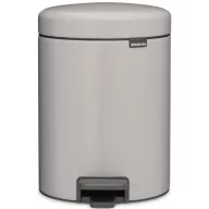   Brabantia NewIcon pedálos szemetes lecsapódásgátló fedővel, 5L, acél, hamvasszürke