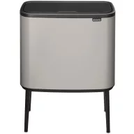   Brabantia Bo Touch Bin nyomófedeles hulladékgyűjtő, 36L, acél, hamvasszürke