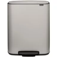   Brabantia Bo Pedal Bin pedálos szelektív kuka, 2x30L, acél, hamvasszürke