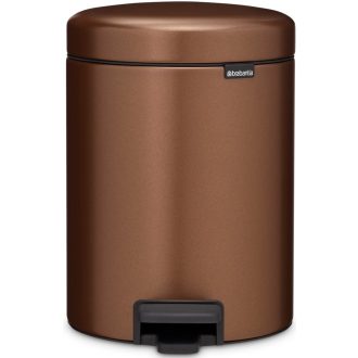   Brabantia NewIcon pedálos szemetes, lecsapódásgátló fedővel, 5L, acél, meleg tónusú bronz