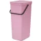 Brabantia Sort & Go konyhai szemetes felnyitható fedővel, 40L, rózsaszín-lila