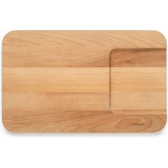   Brabantia Profile bükkfa vágódeszka zöldségek aprításához, speciális átöntő rész, védő olajbevonattal, 400x250mm