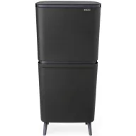   Brabantia SortUp Recycle Bin Hi 2 szintes szelektív szemetes torony, 10+10+25L, műanyag, sötétszürke
