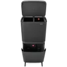 Brabantia SortUp Recycle Bin Hi 2 szintes szelektív szemetes torony, 10+10+25L, műanyag, sötétszürke