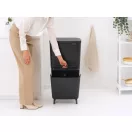 Brabantia SortUp Recycle Bin Hi 2 szintes szelektív szemetes torony, 10+10+25L, műanyag, sötétszürke