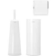   Brabantia ReNew WC pipere csomag, WC-kefe, WC-papír és tartalék WC-papír tartó, acél, fehér