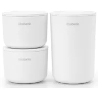   Brabantia ReNew kozmetikai rendszerező csomag, egymásra rakható 2db kicsi kehely és 1db pohár fedővel, műanyag, fehér
