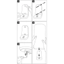Szerelési ábra a 303166 tartalék WC-papírtartóhoz.